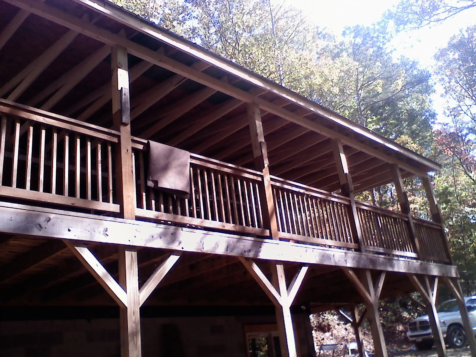 Timber framing under a new elevated porch and deck — Roof Leak Repair in Alvada by Roofing Brothers